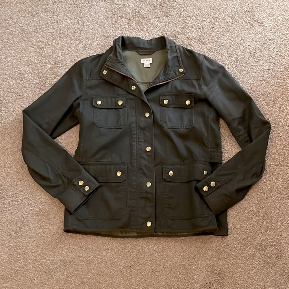 J. Crew cargo jacket with gold buttons size medium